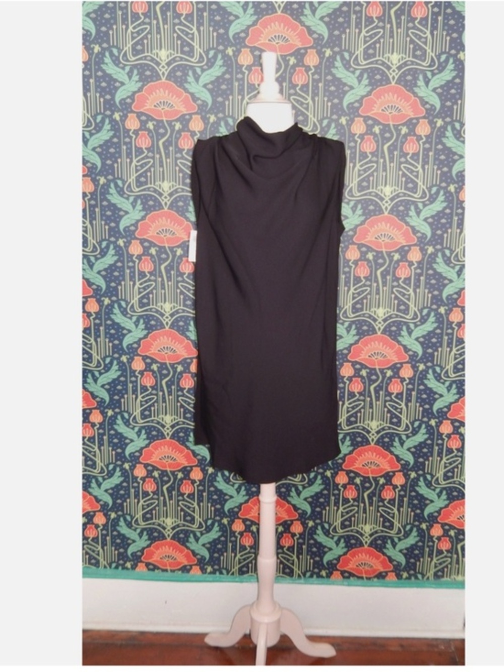 Babaton Black Amuse Cowl Neck Mini Dress Shift Nwt S